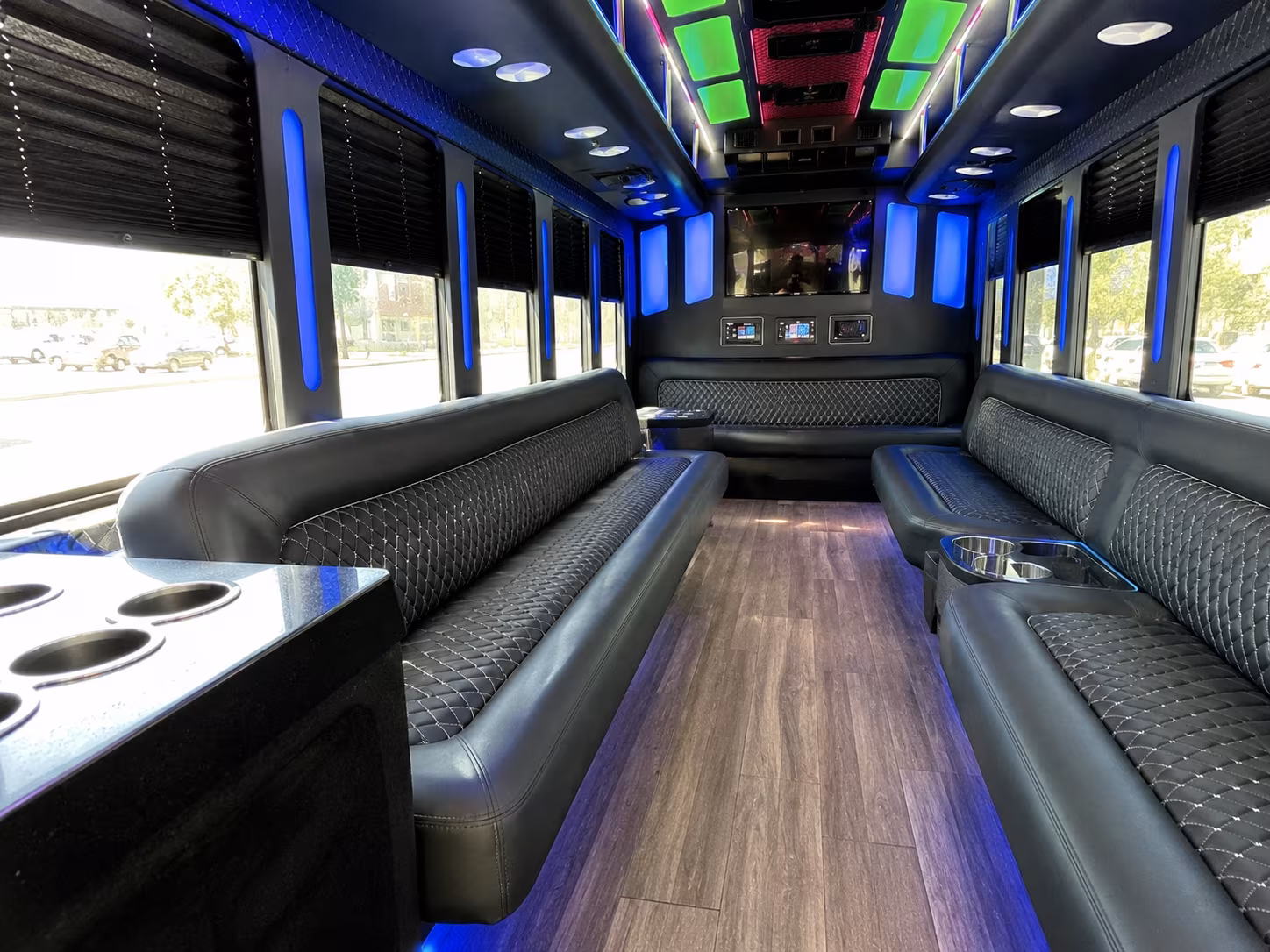 hillsboro 15 passenger party bus inside