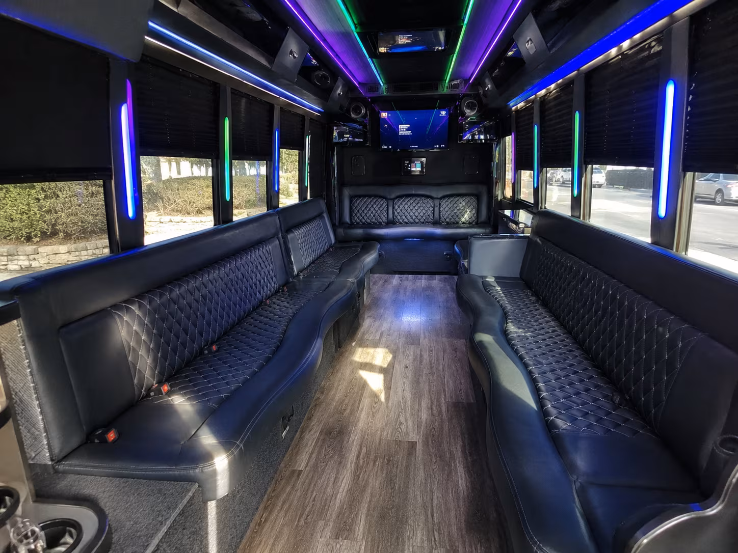 hillsboro 15 passenger party bus interior