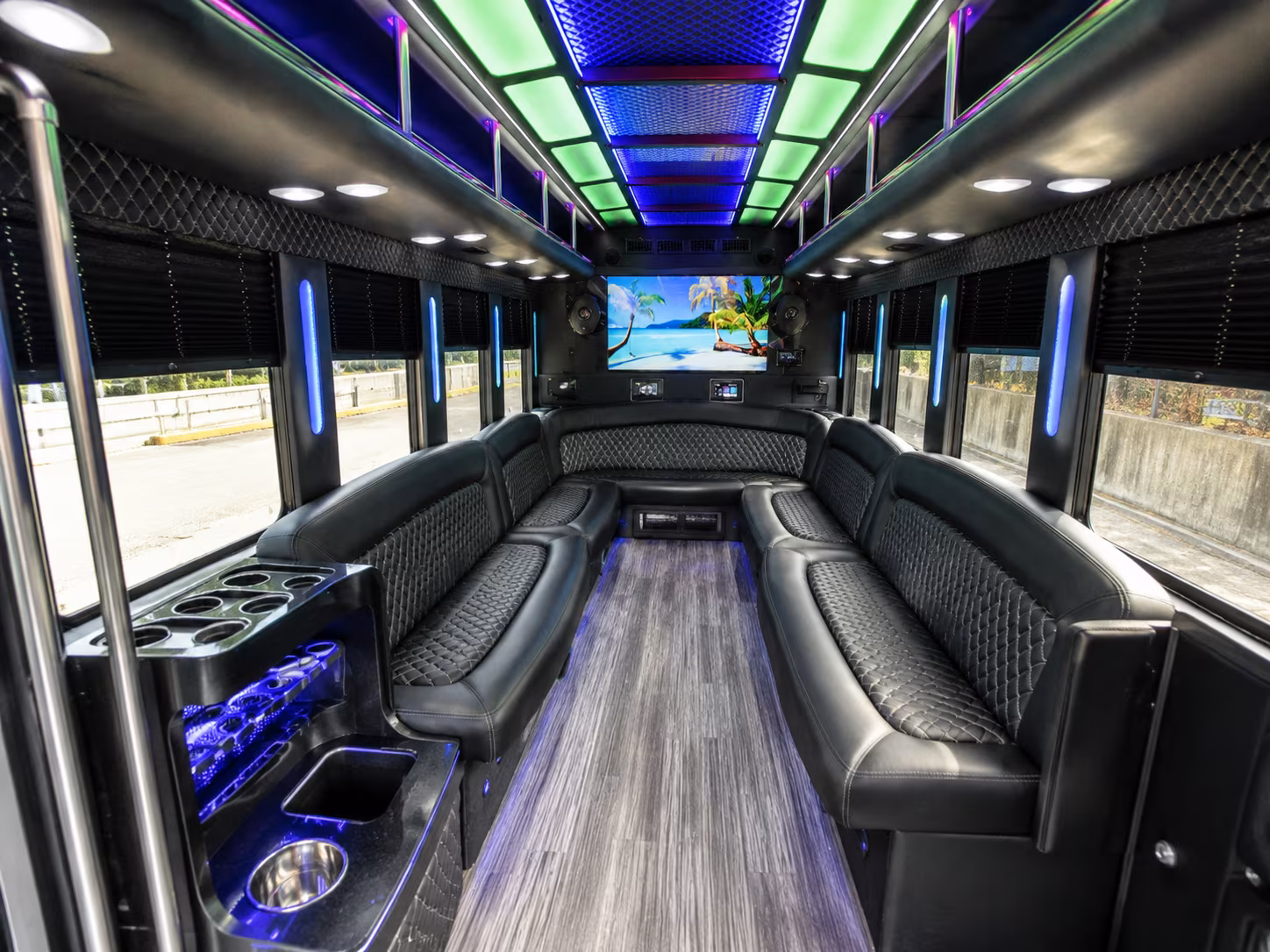 hillsboro 18 passenger party bus inside