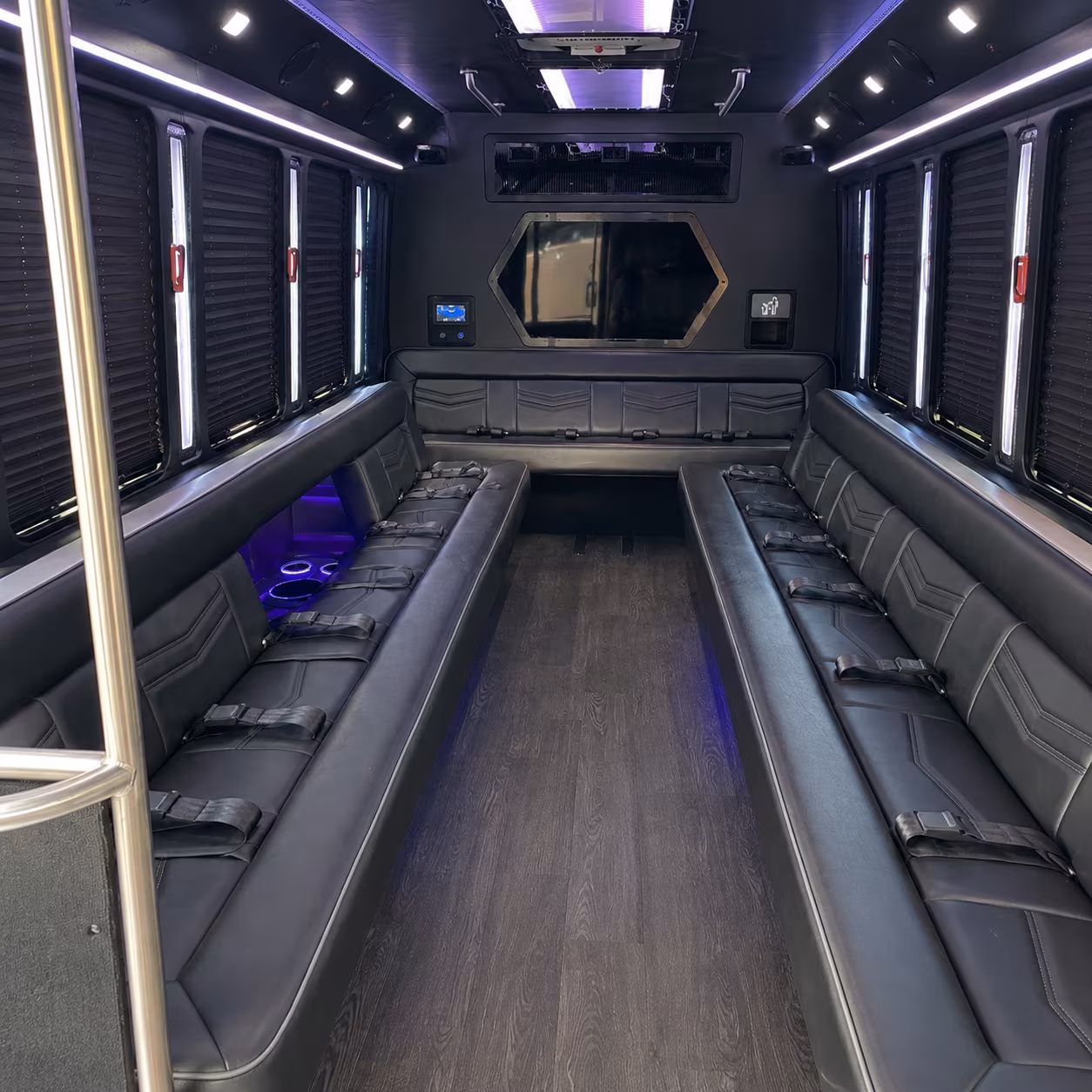 hillsboro 18 passenger party bus interior