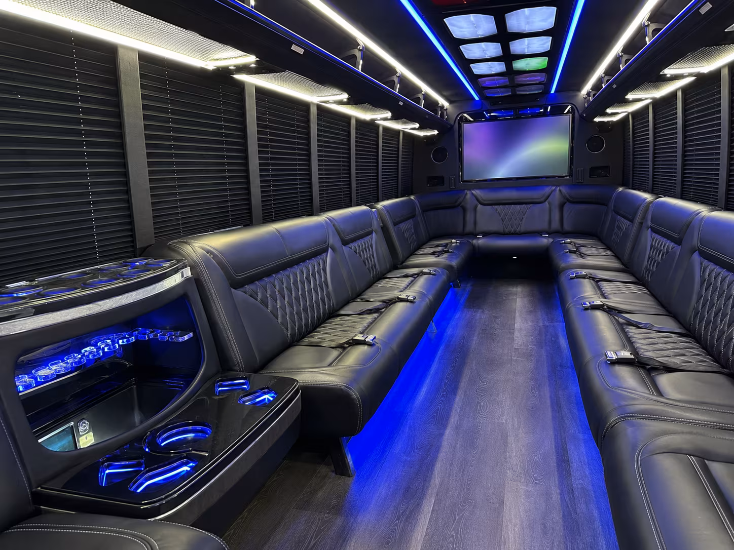 hillsboro 20 passenger party bus inside