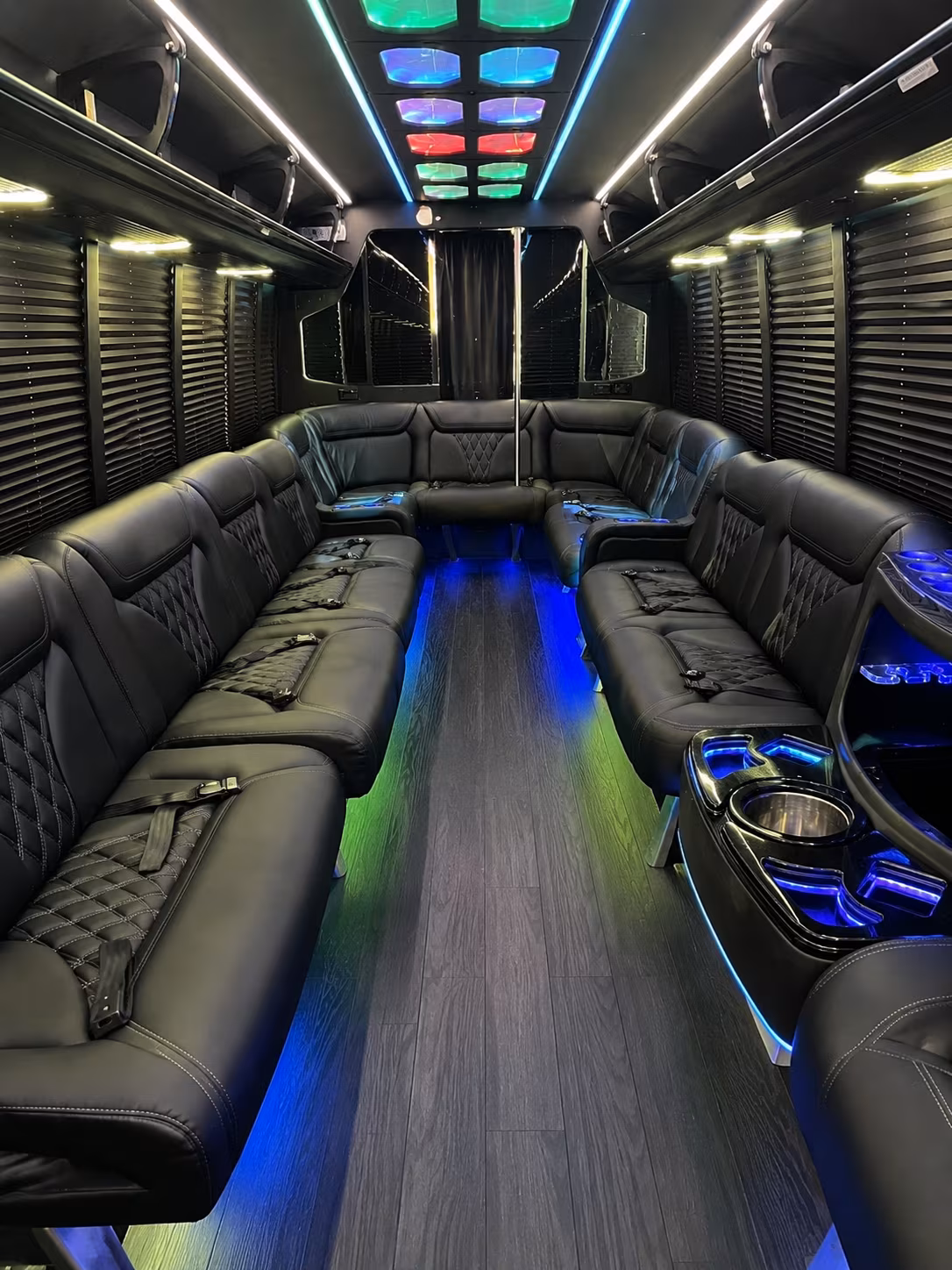 hillsboro 20 passenger party bus interior