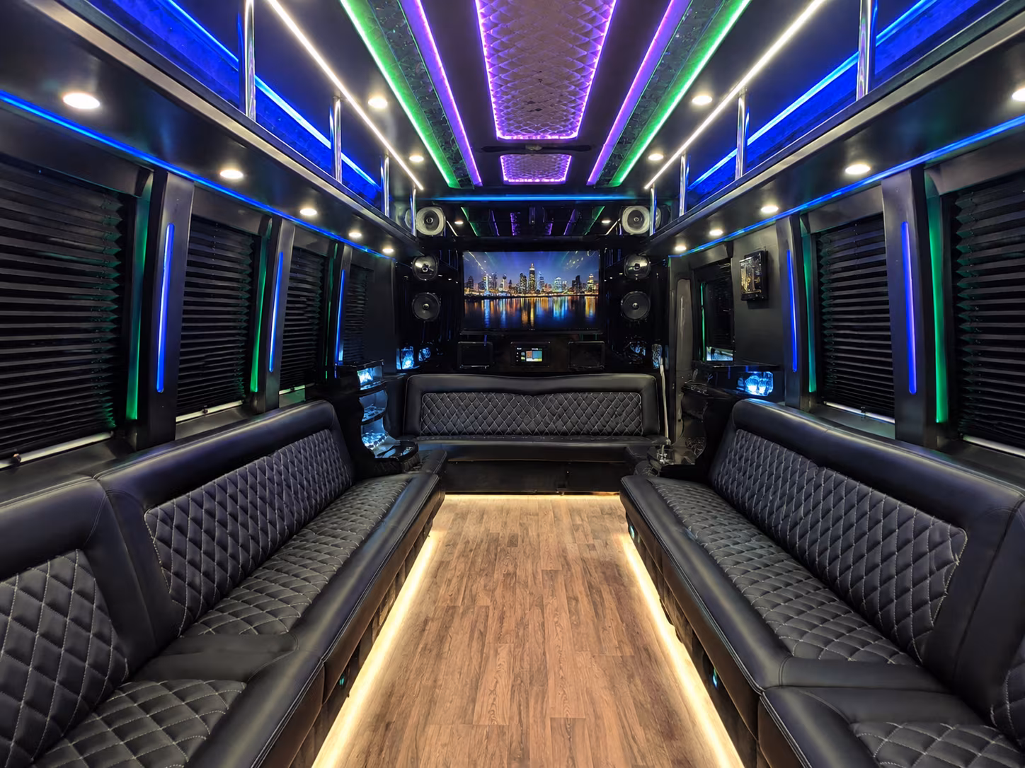 hillsboro 25 passenger party bus interior