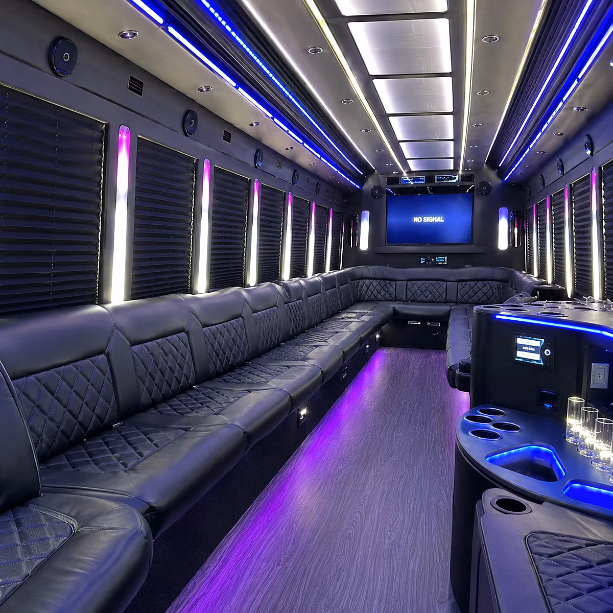 hillsboro 30 passenger party bus inside