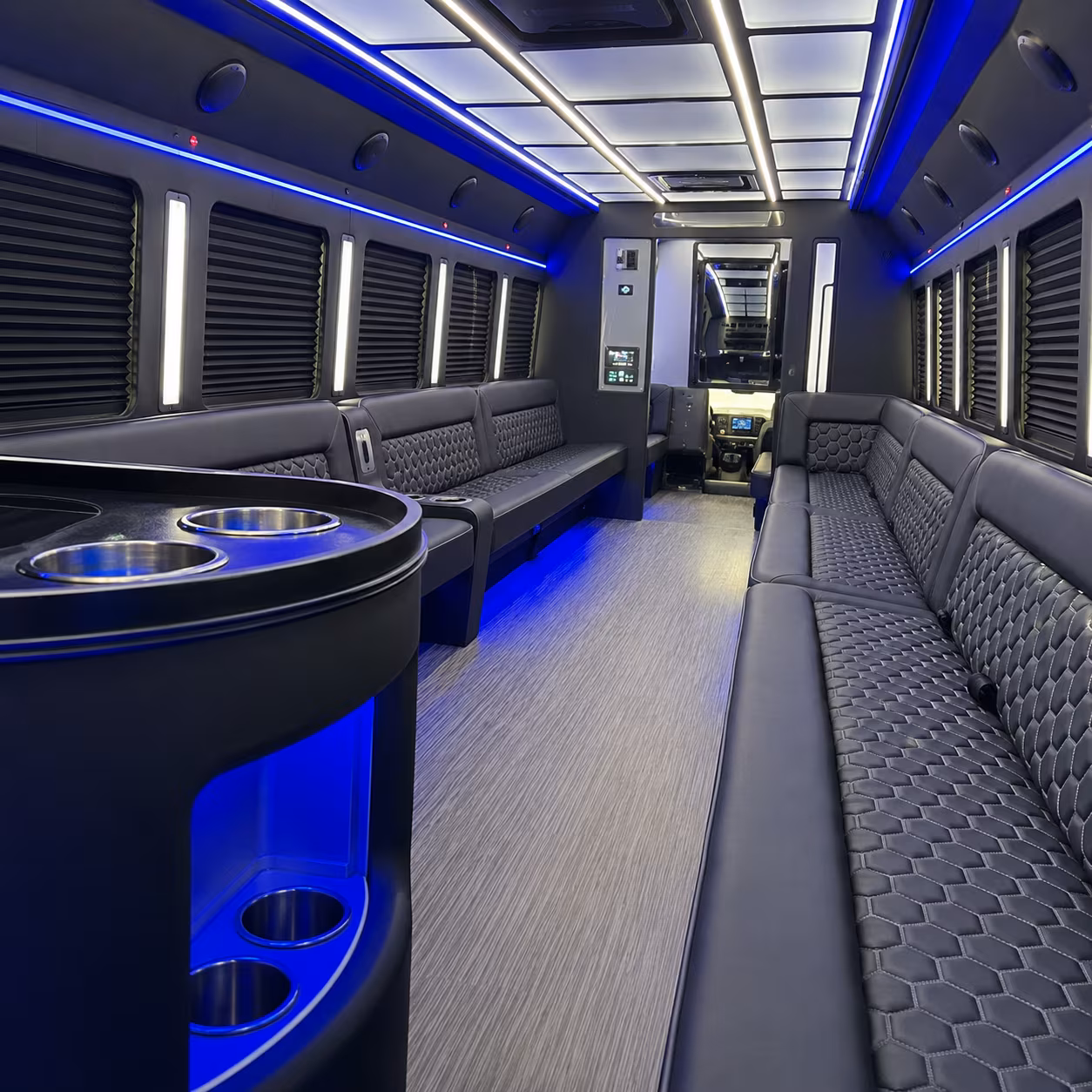 hillsboro party bus rental interior